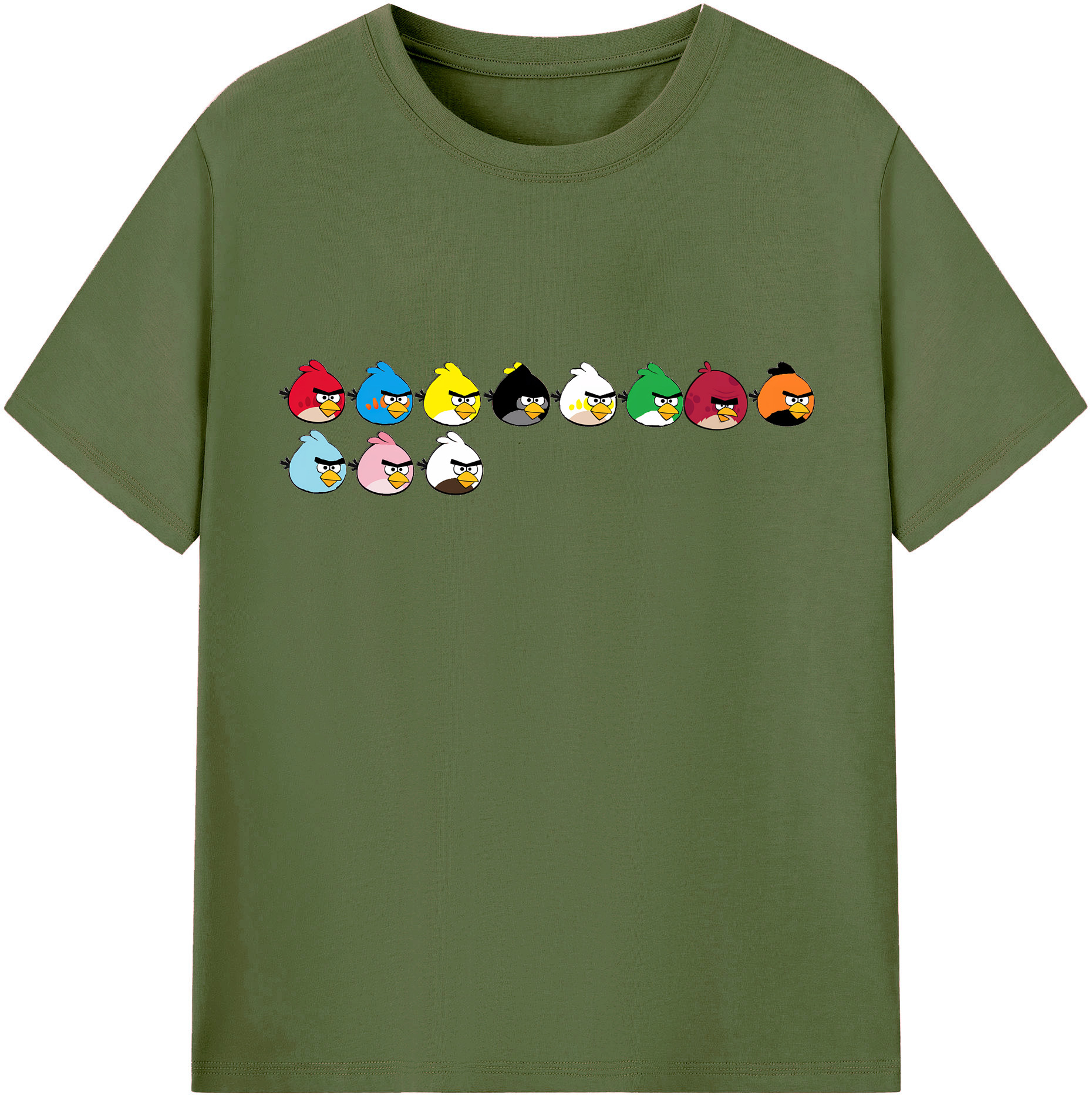 （画像用） Angry Birds アングリーバード 綿100％半袖Tシャツ（フロントプリント）
